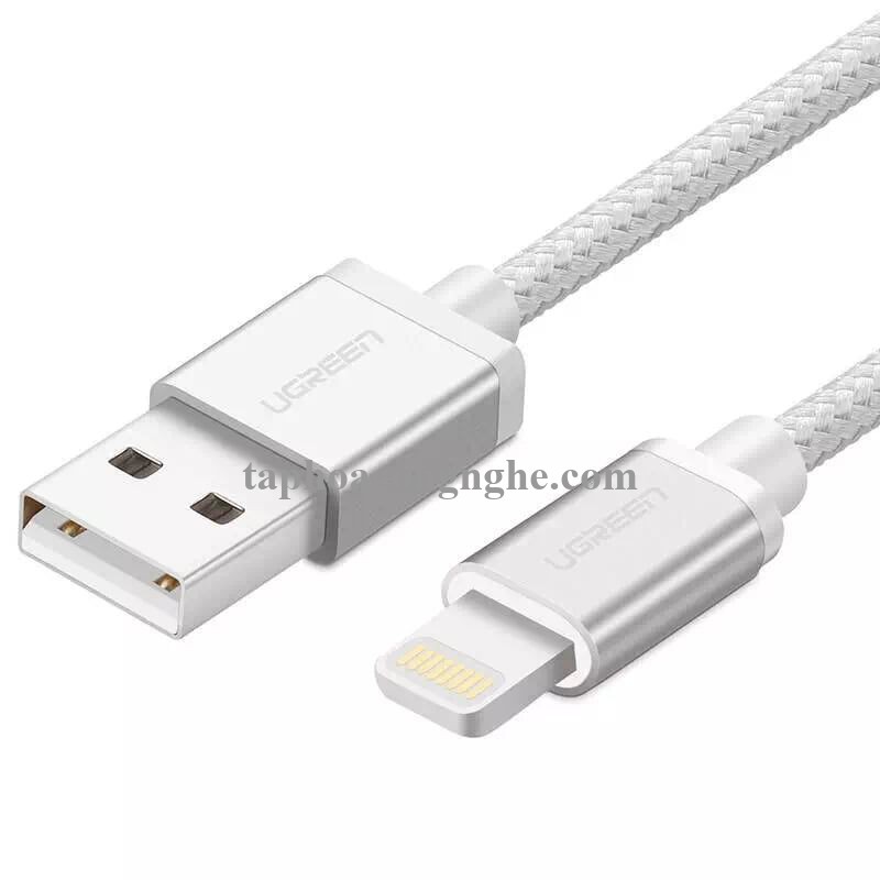 Ugreen 40693 0.5M màu Trắng Cáp Lightning sạc + truyền dữ liệu cho iPhone US199 30040693